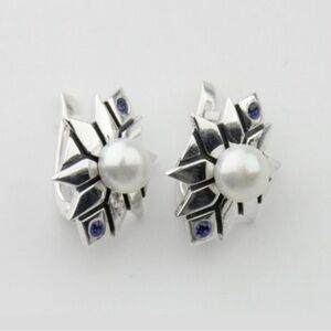 Elegant Sterling Silver and Pearl Earrings